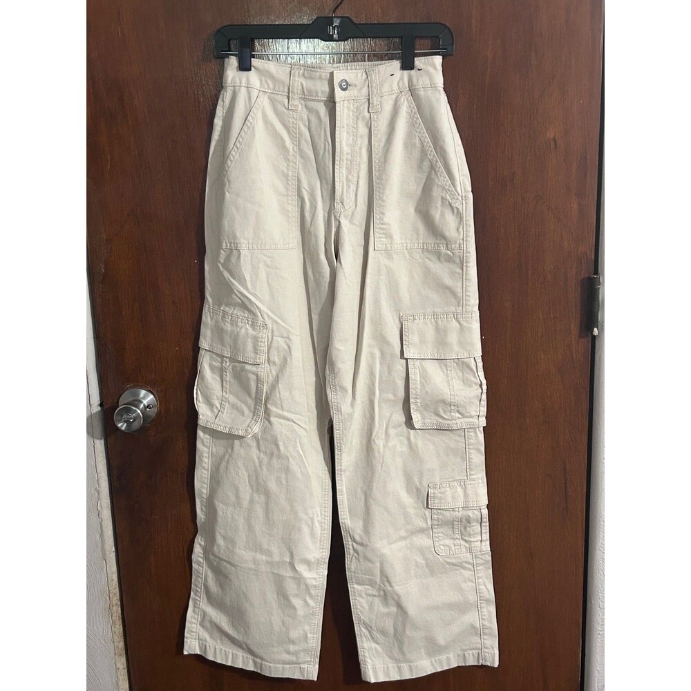 Hollister Women's sz 26R ULTRA High-Rise Baggy Beige Pant